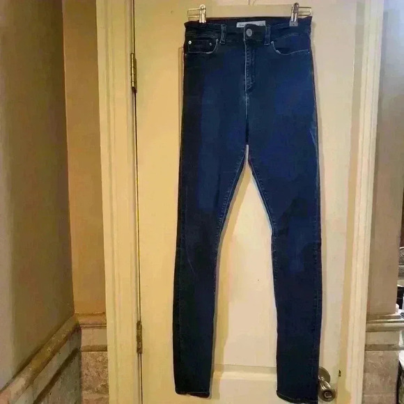7081High waist super skinny tall asos denim dark wash size 26 - Picture 2 of 8
